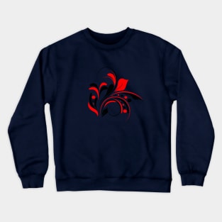 Red and black flower Crewneck Sweatshirt